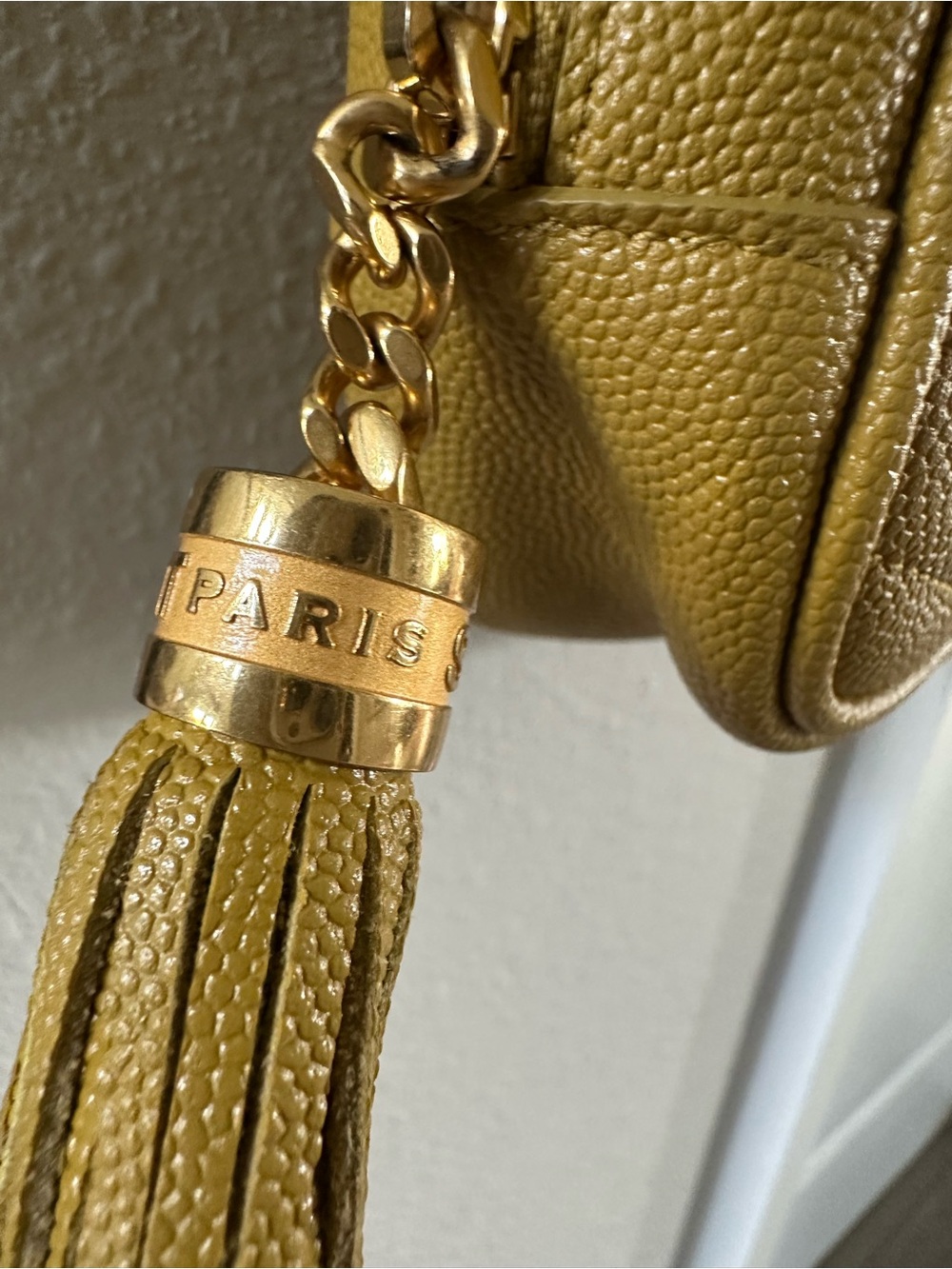 Saint Laurent Yellow Quilted Lou Camera Crossbody with Tassel - Picture 12 of 16